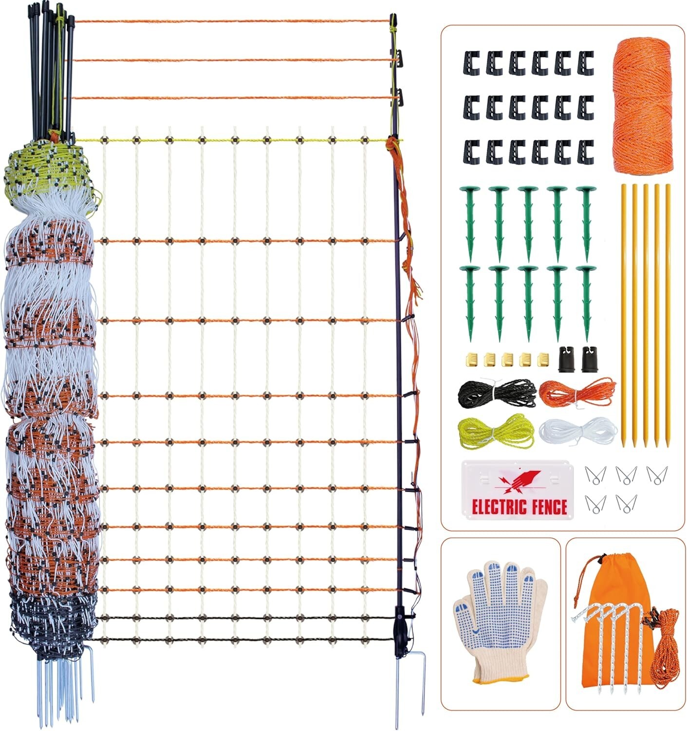 Electric Poultry Netting Fence 47.3in x 98.5ft for Chicken Goats Ranch