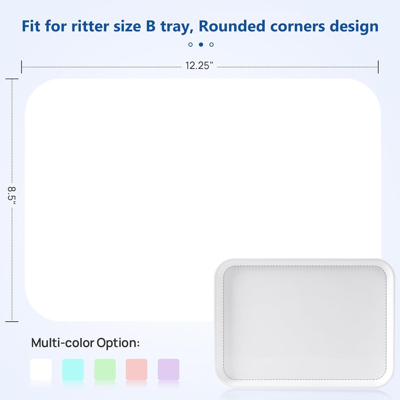 White Dental Medical Tattoo Tray Paper Cover for Size «B» Trays-8.25 «x 12.25»