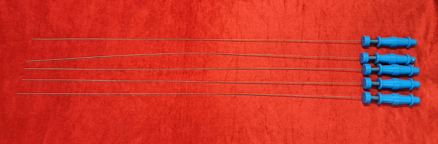 5PC-Laparoscopic Cystoscope Triprong Forceps 4FR 60CM SS Best Quality Reusable
