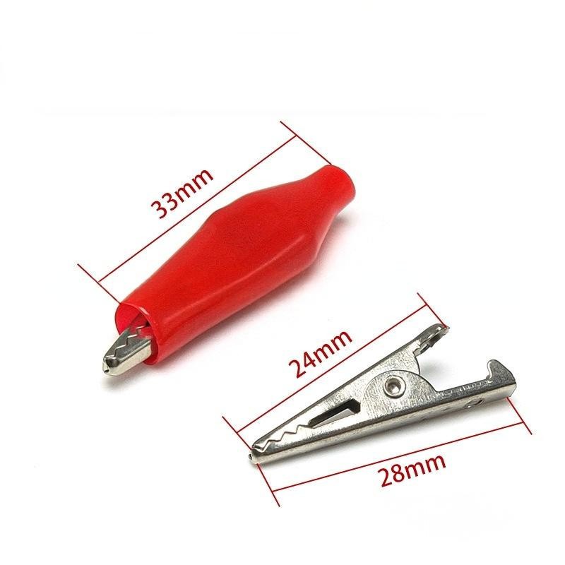 10PCS Insulated Alligator Clips Test Probe Lead Crocodile Clamps Red+Black 28mm