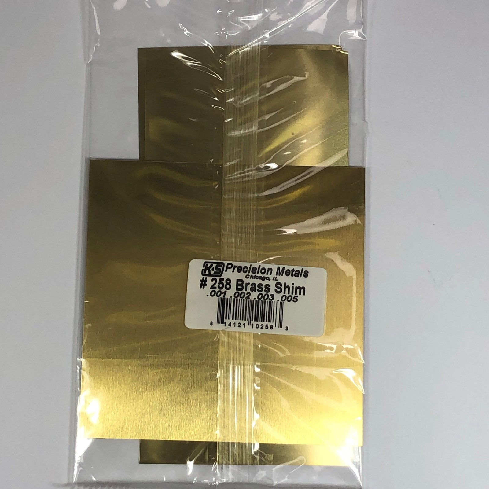 K&S 258 Brass Shim Stock 0.001″ 0.002″ 0.003″ 0.005″ Assorted sizes