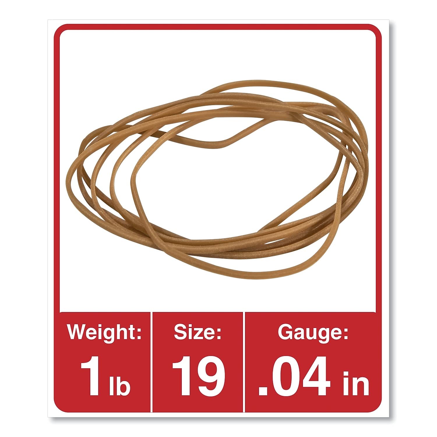 00119 Rubber Bands, Size 19, 3-1/2 x 1/16, 1lb Pack