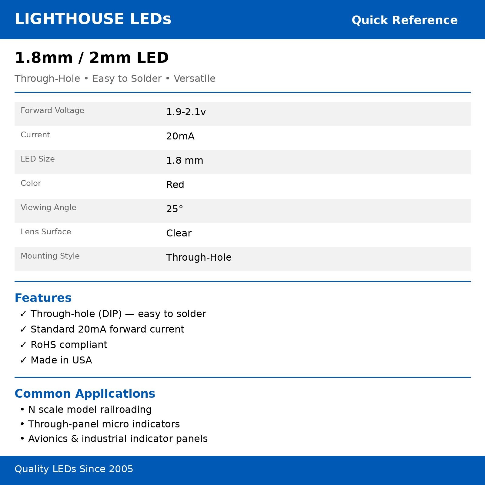 20 x 2mm Tower Red LED Super Bright Lighthouse LEDs Model Building Scale HO Ultr
