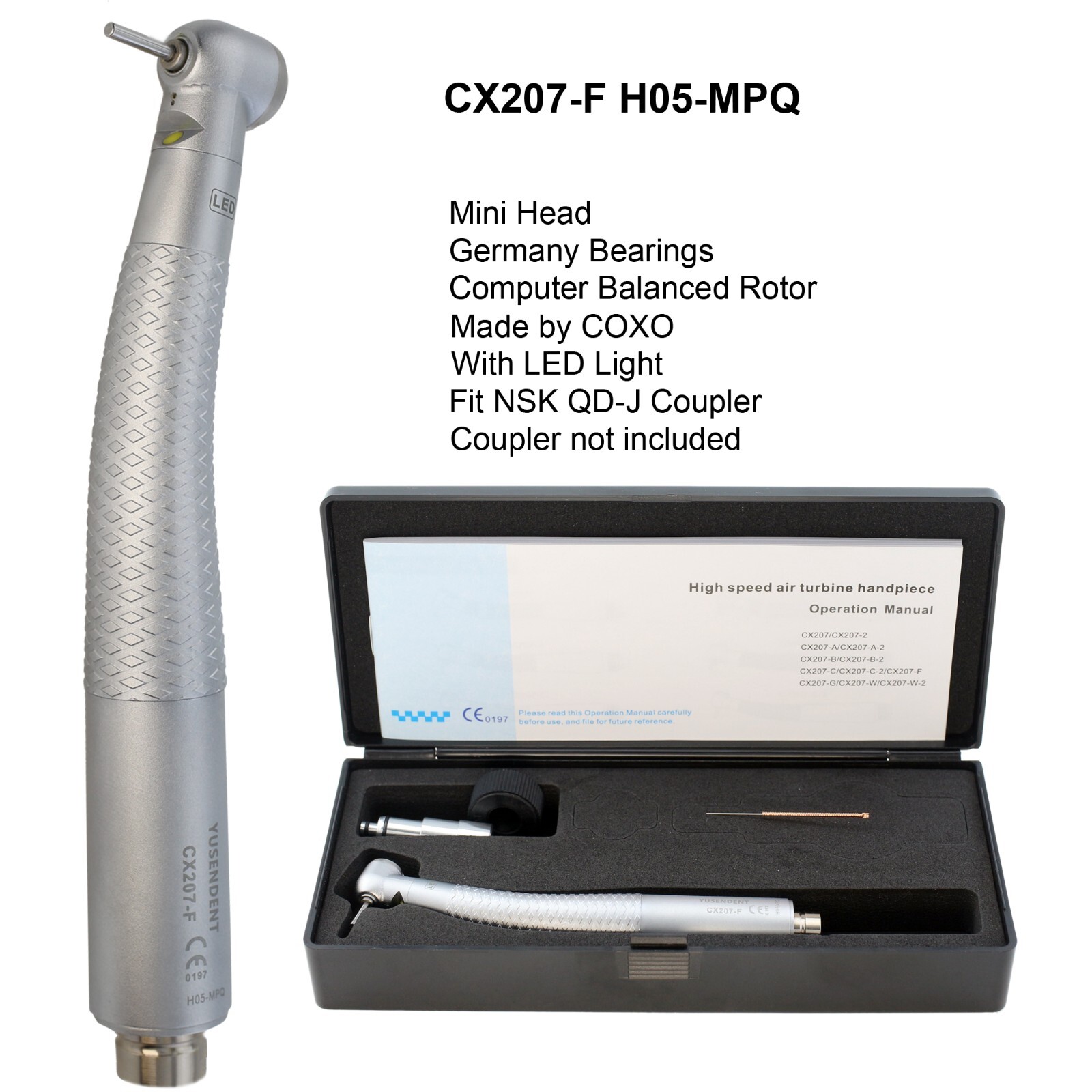 COXO Dental E Generator LED Handpiece High Speed Self Power Turbine 2/4 Hole NSK
