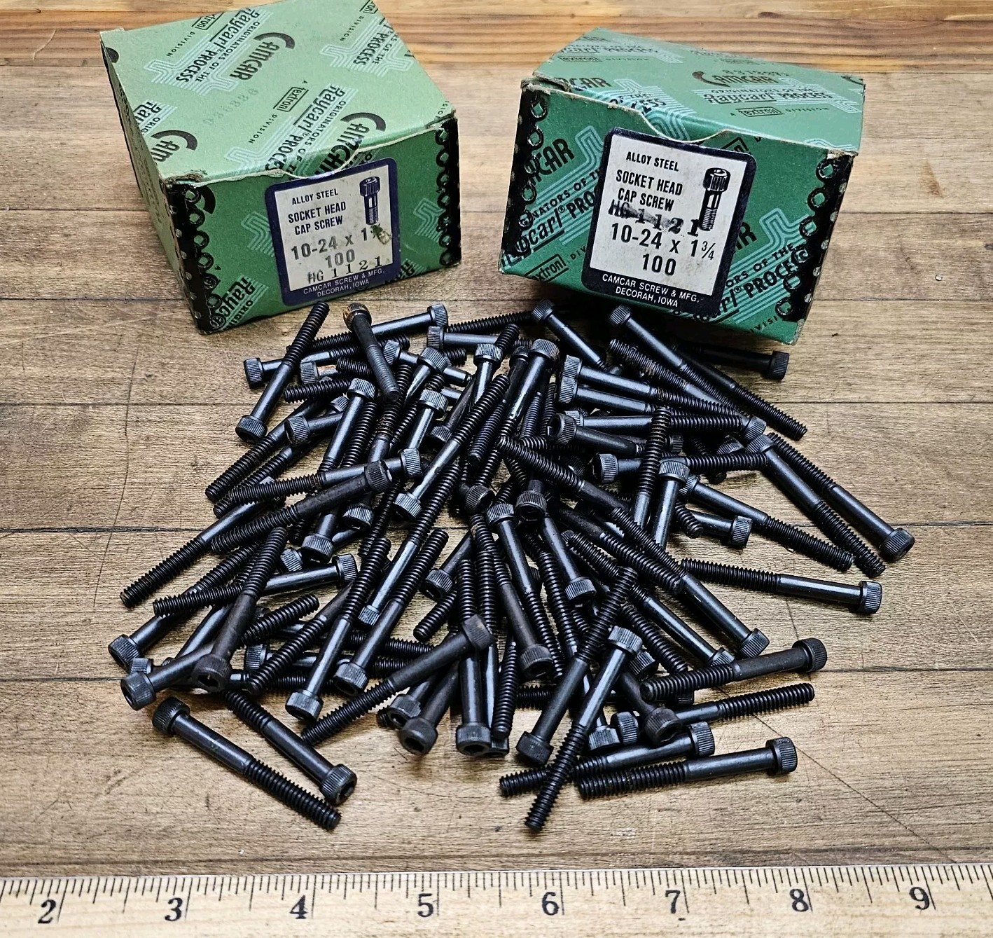 VINTAGE Socket Head Cap Screws in Box 100PCS • 10-24 1-3/4″ ☆ Machinist Hardware