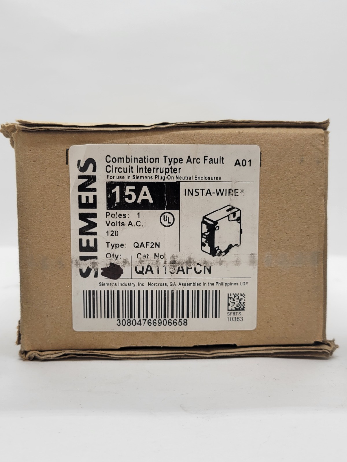 10PC Siemens QA115AFCN Plug-In Circuit Breaker 15A 1P 120V 10KA QAF2N CAFCI