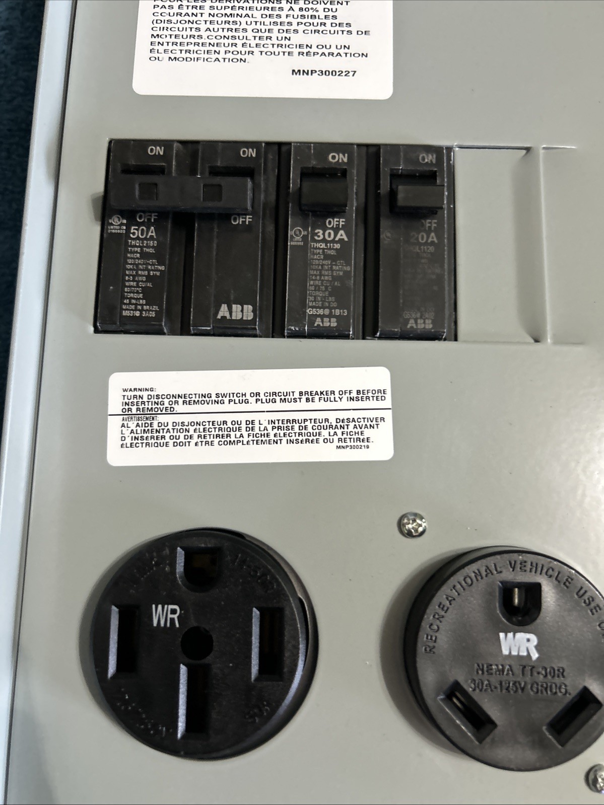 Midwest U075CTL010 Weatherproof RV Power Centre 100A 50/30/20 Open Box