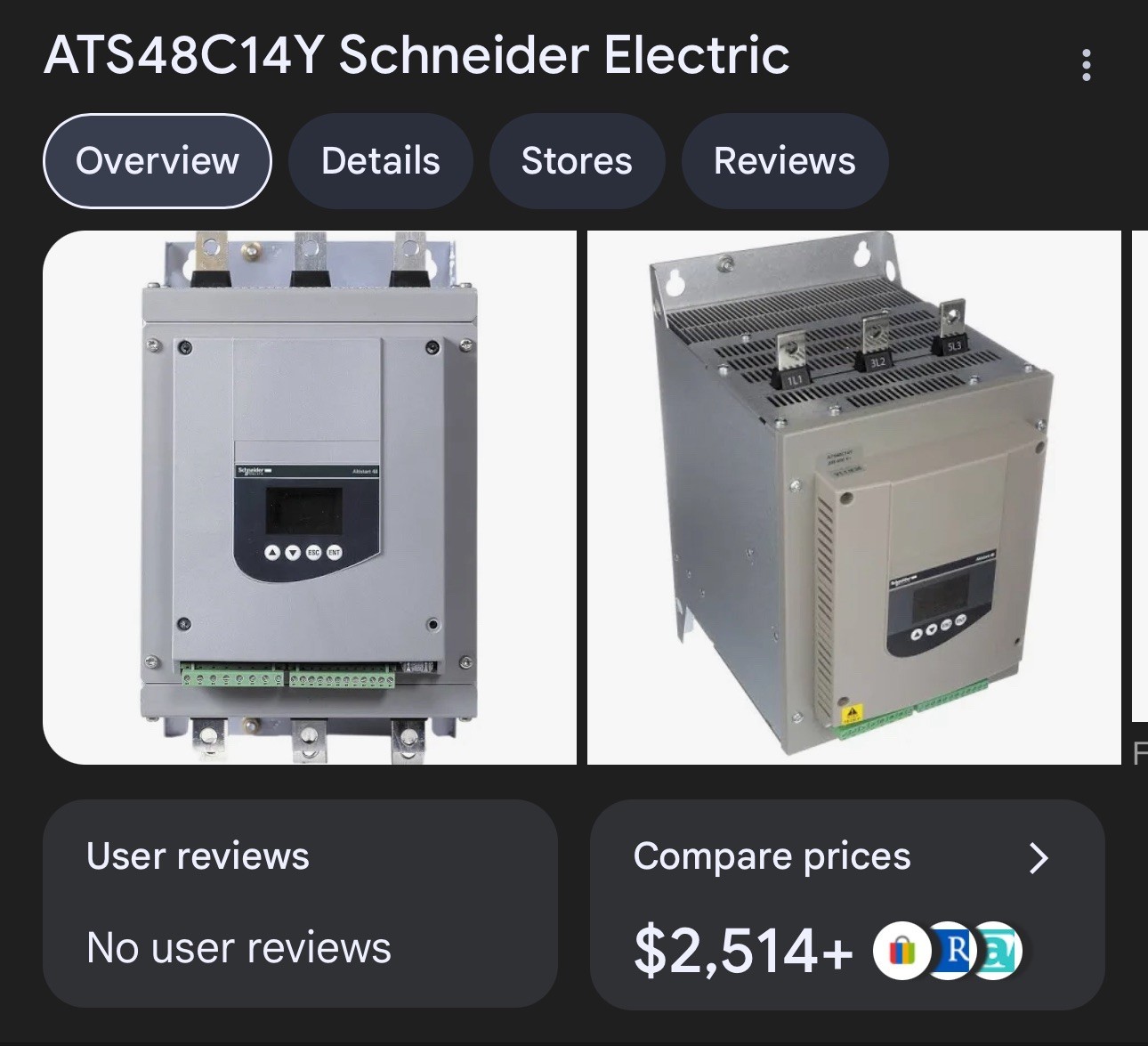 Schneider Altistart 48 Soft Starter ATS48C14Y (New, old stock) 208-690VAC, 140A