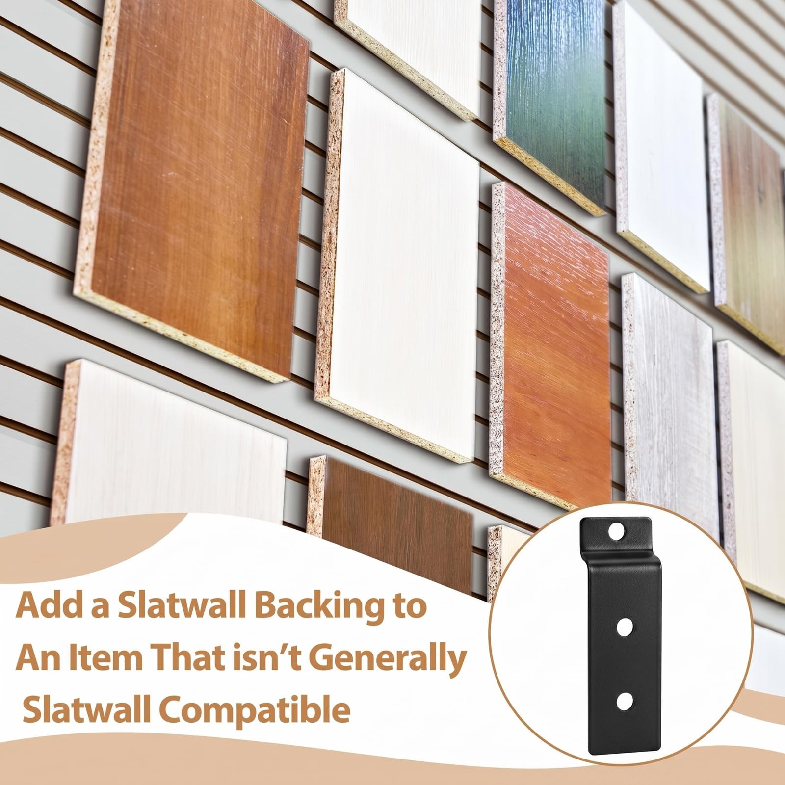 Black Slatwall Metal Plate Mount Backplate Mounting Adapter Bracket 10 PCS
