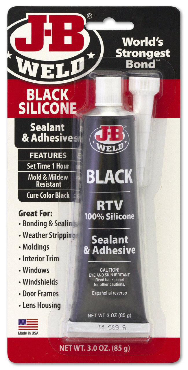 JB Weld 31319 Black RTV Acetoxy Silicone Sealant – 3 Oz.