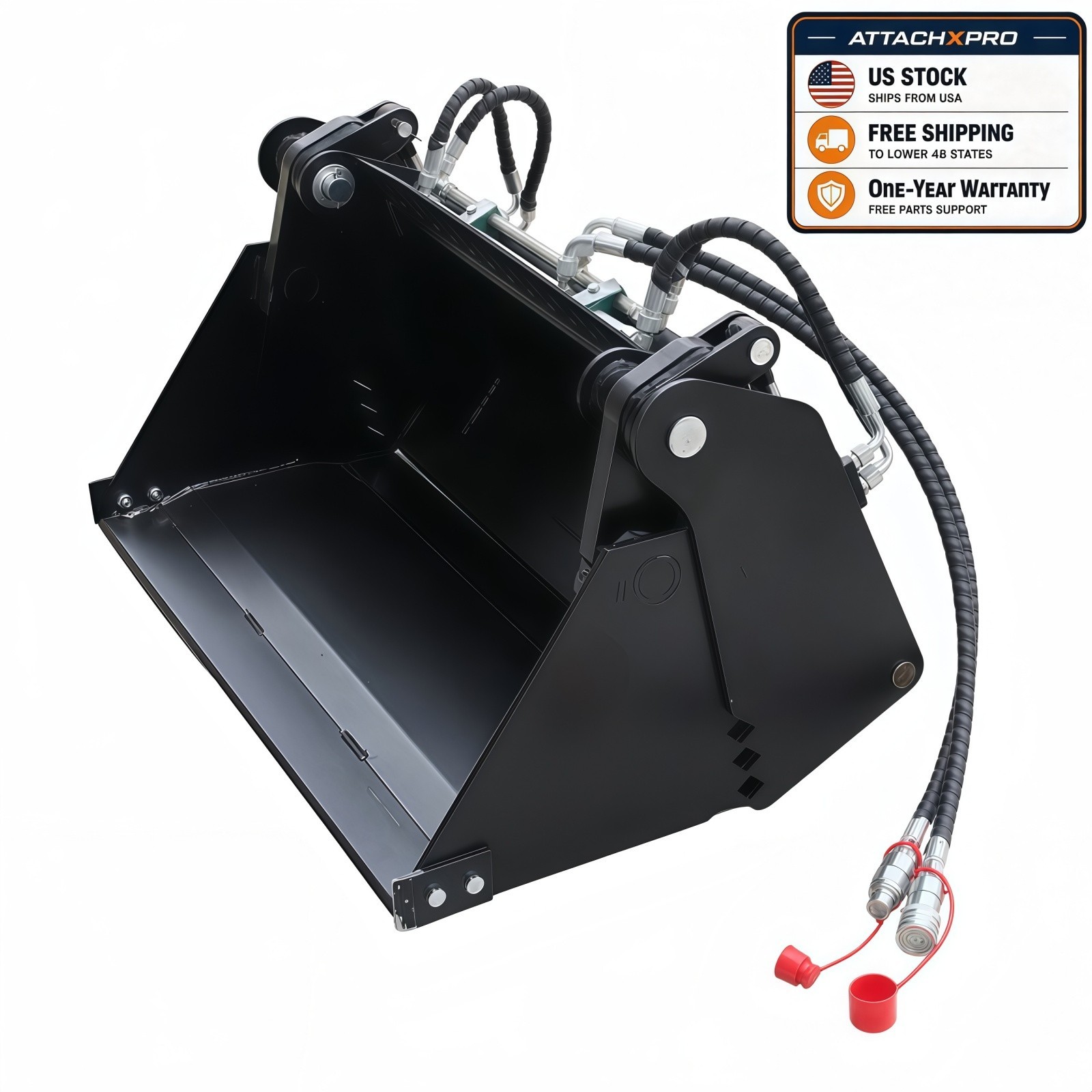 4-in-1 Combination Hydraulic Bucket Fits Mini Skid Steer Loader FREE SHIPPING