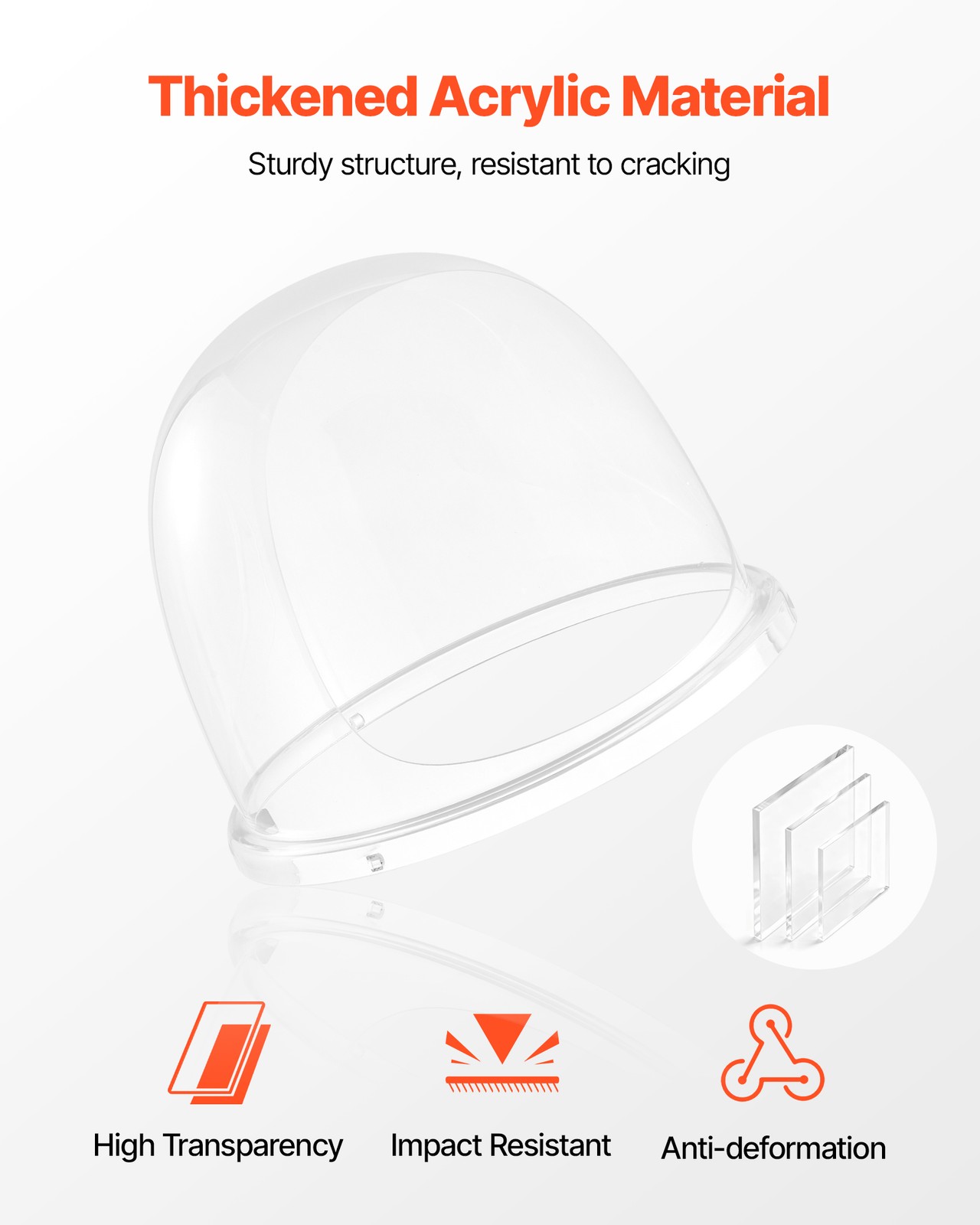 VEVOR Cotton Candy Machine Cover Transparent Acrylic Dome Bubble Shield