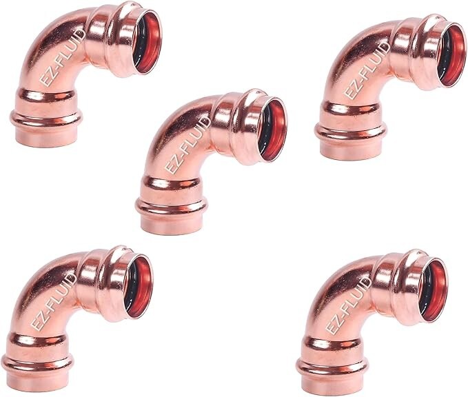 5) 1″ Press X Press 90 Degree Elbow Propress Press Pressure Copper Fittings LF