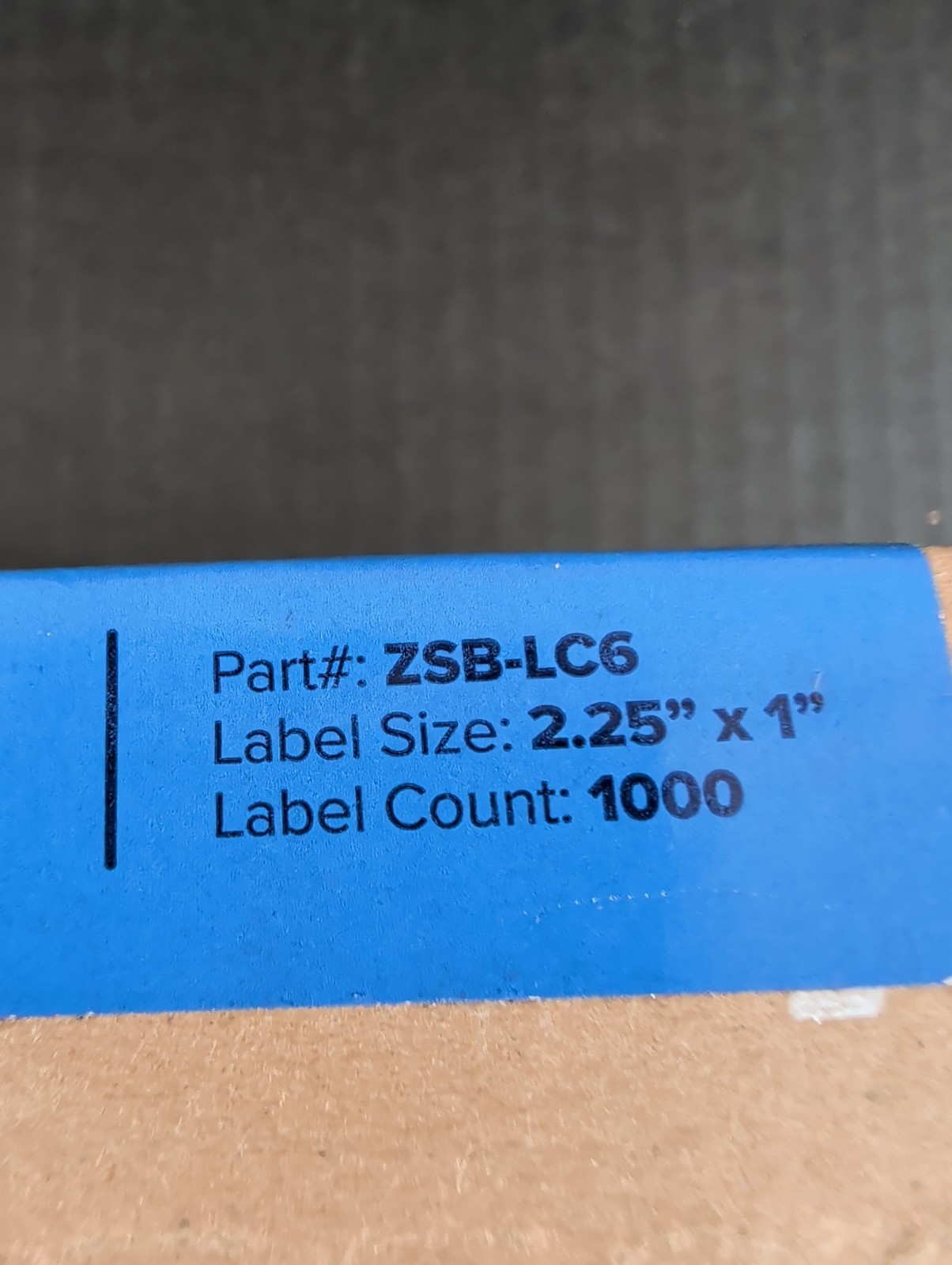 Zebra Barcode Label Cartridge 2.25” x 1” 1000 Labels Per Roll, Part# ZSB-LC6