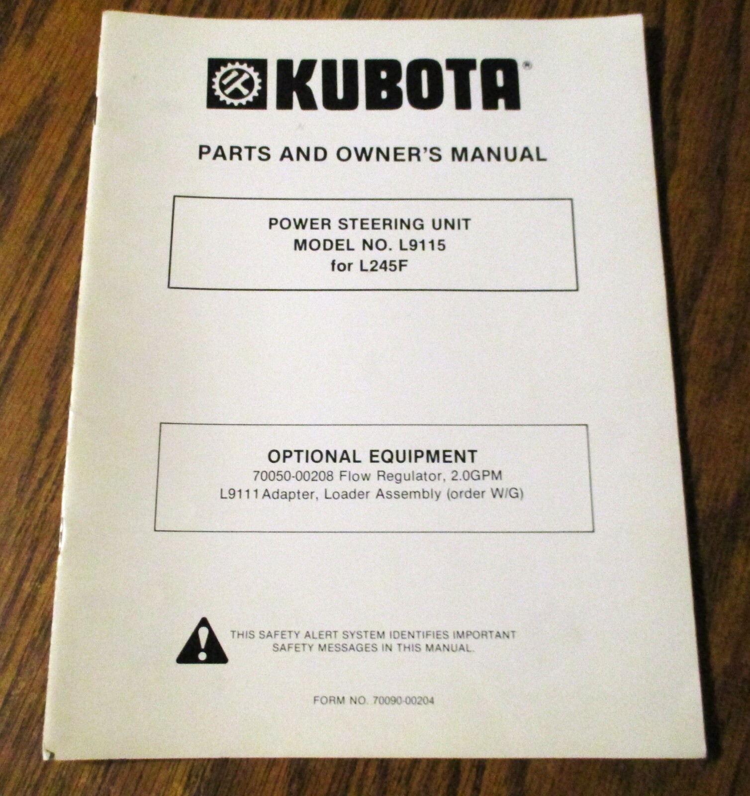 Kubota L9155 Power Steering Unit for L245F Tractor Parts Owners Operators Manual
