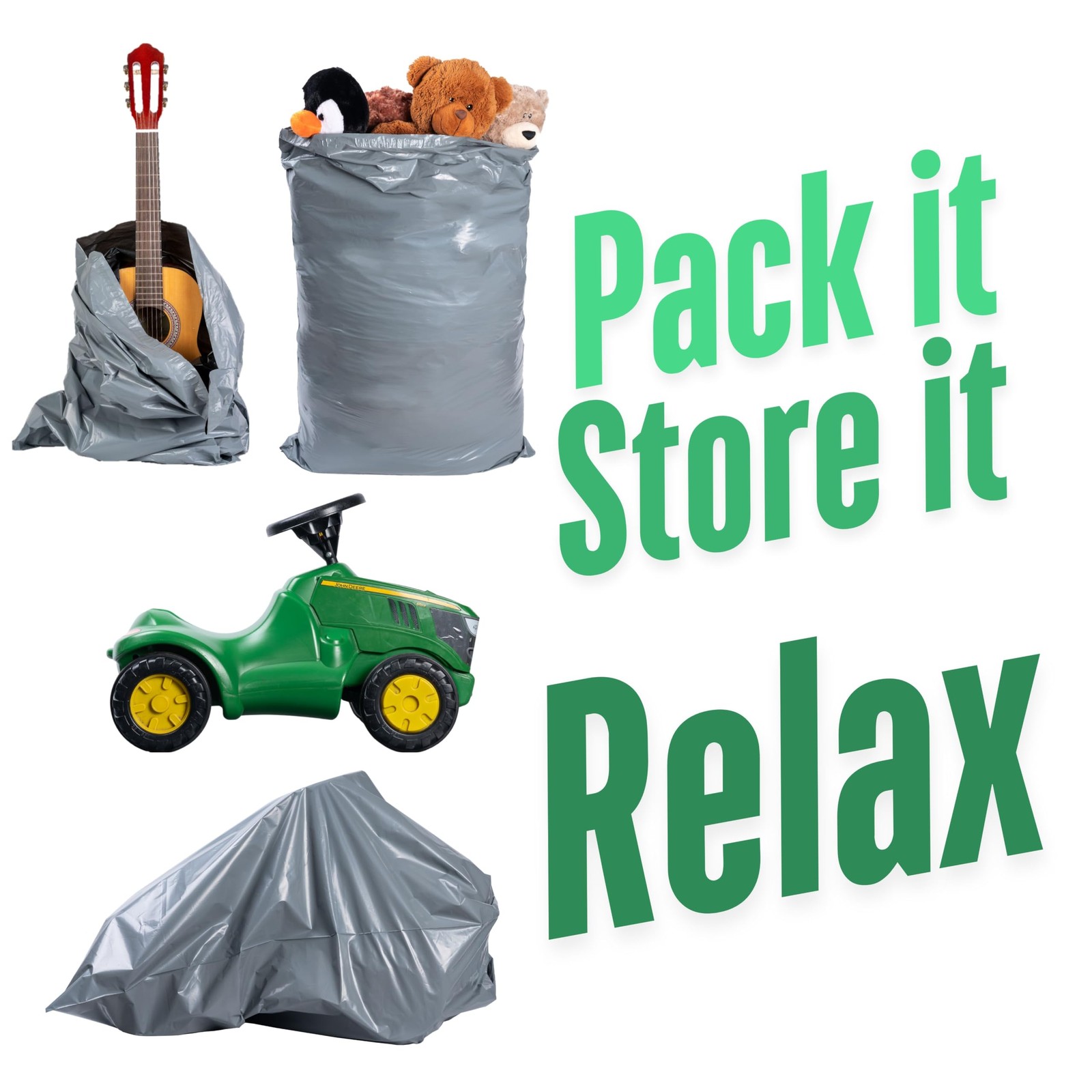 Large Shipping Bags | 24 x 36| Jumbo Poly Mailers for 24×36 – 5 Bags, Grey