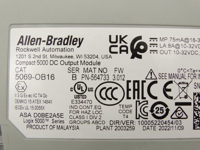 ALLEN BRADLEY 5069-OB16 PLC MODULE USED