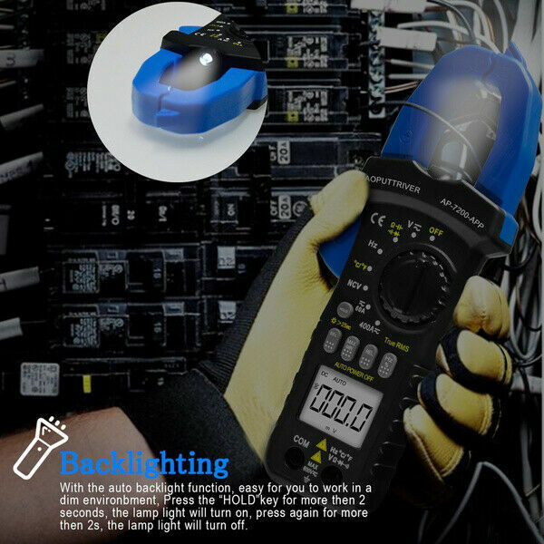 TRMS 6000 Counts Digital Clamp Meter with Bluetooth for AC DC Amp Volt Ohm Test
