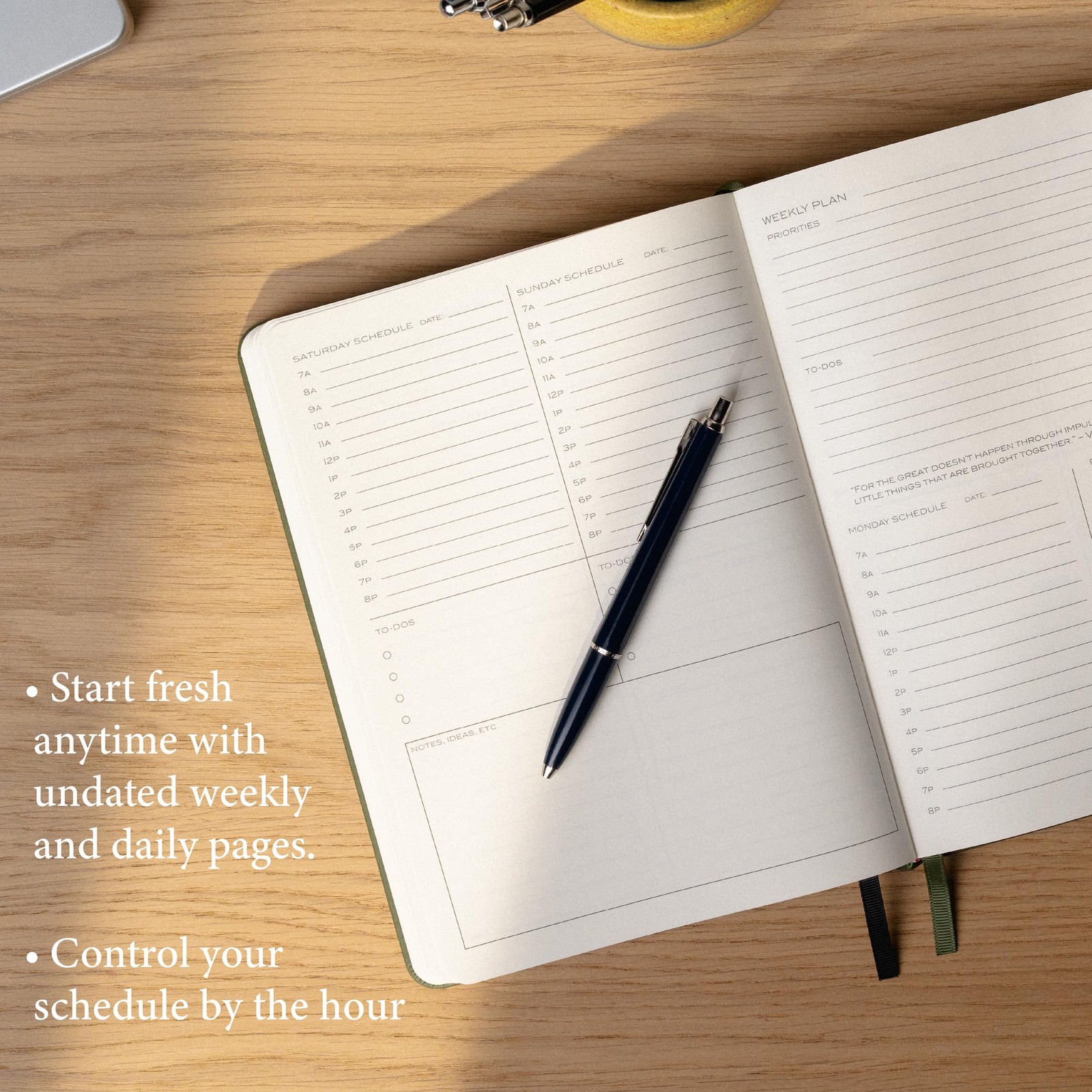 Anecdote 2026-2027 Planner: 52 Week Daily A5 (2026-2027), Olive Green