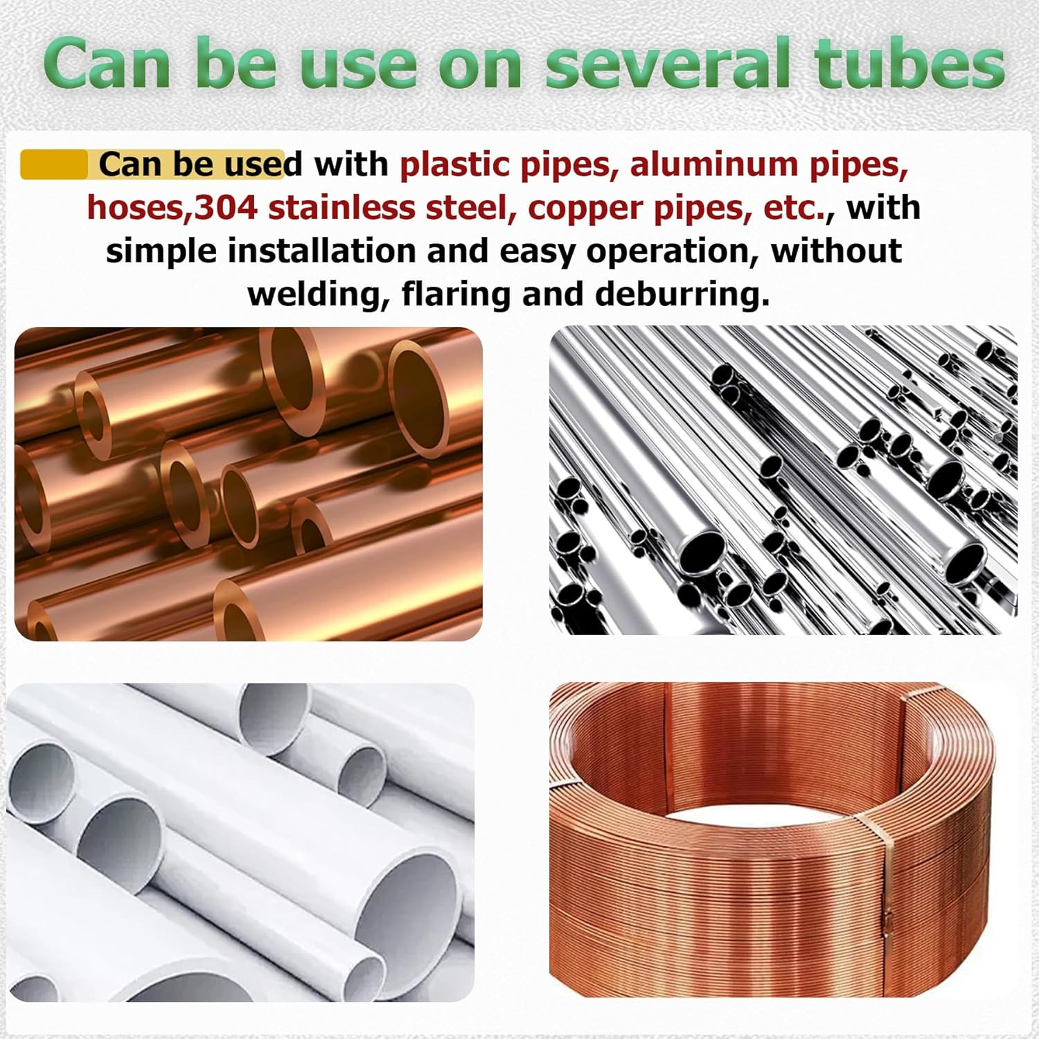 230PCS Brass Compression Sleeves Ferrules & Insert 1/2″ 3/8″ 5/16″ 1/4″ 3/16″ 1/