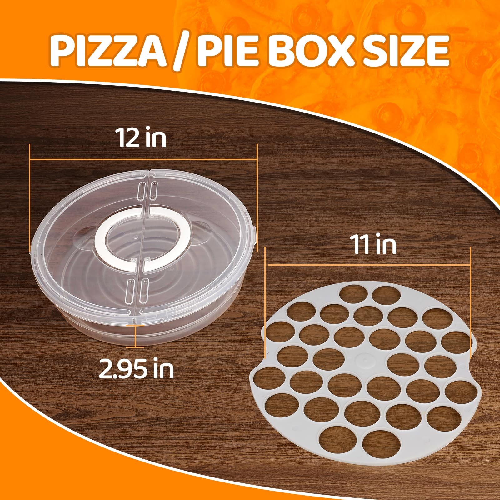 Machret Pizza Storage Container Set, Reusable Pizza Container Leftover Pizza