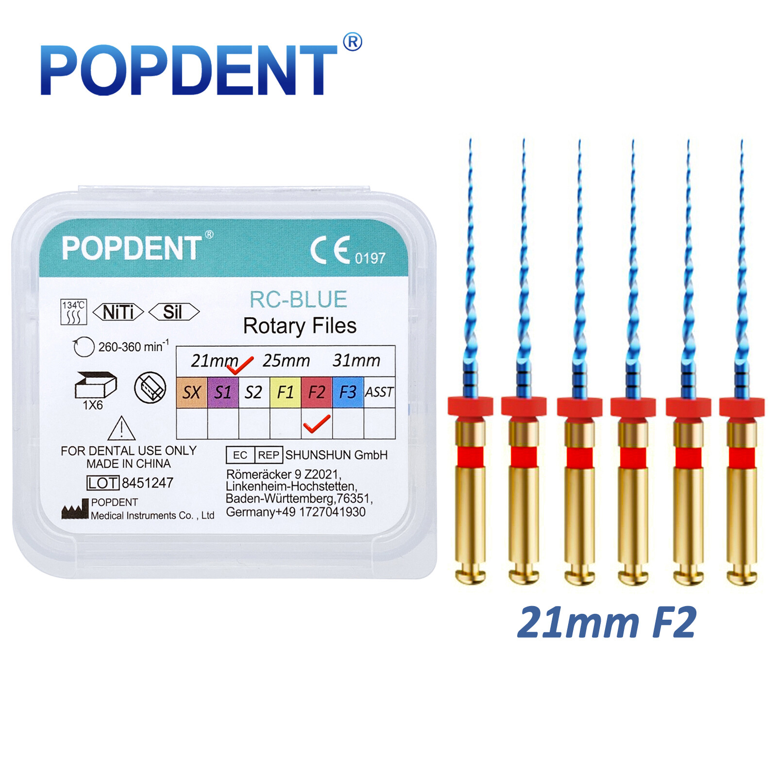 POPDENT Dental Endo Rotary Files X-Pro Gold Taper NITI Endodontic Root Files