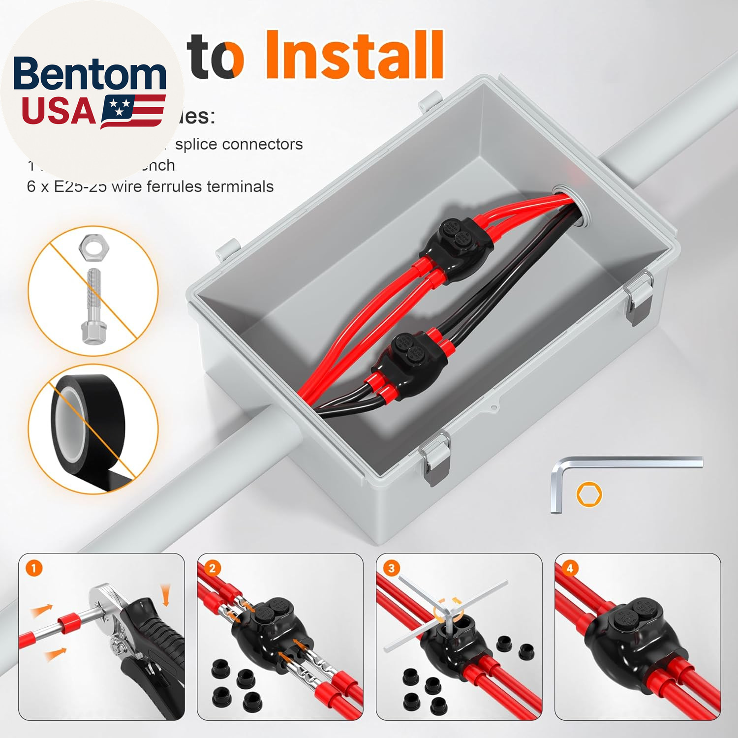 2 Port Insulated Splice Connectors 2-14 AWG Aluminum to Copper Wire Connectors D