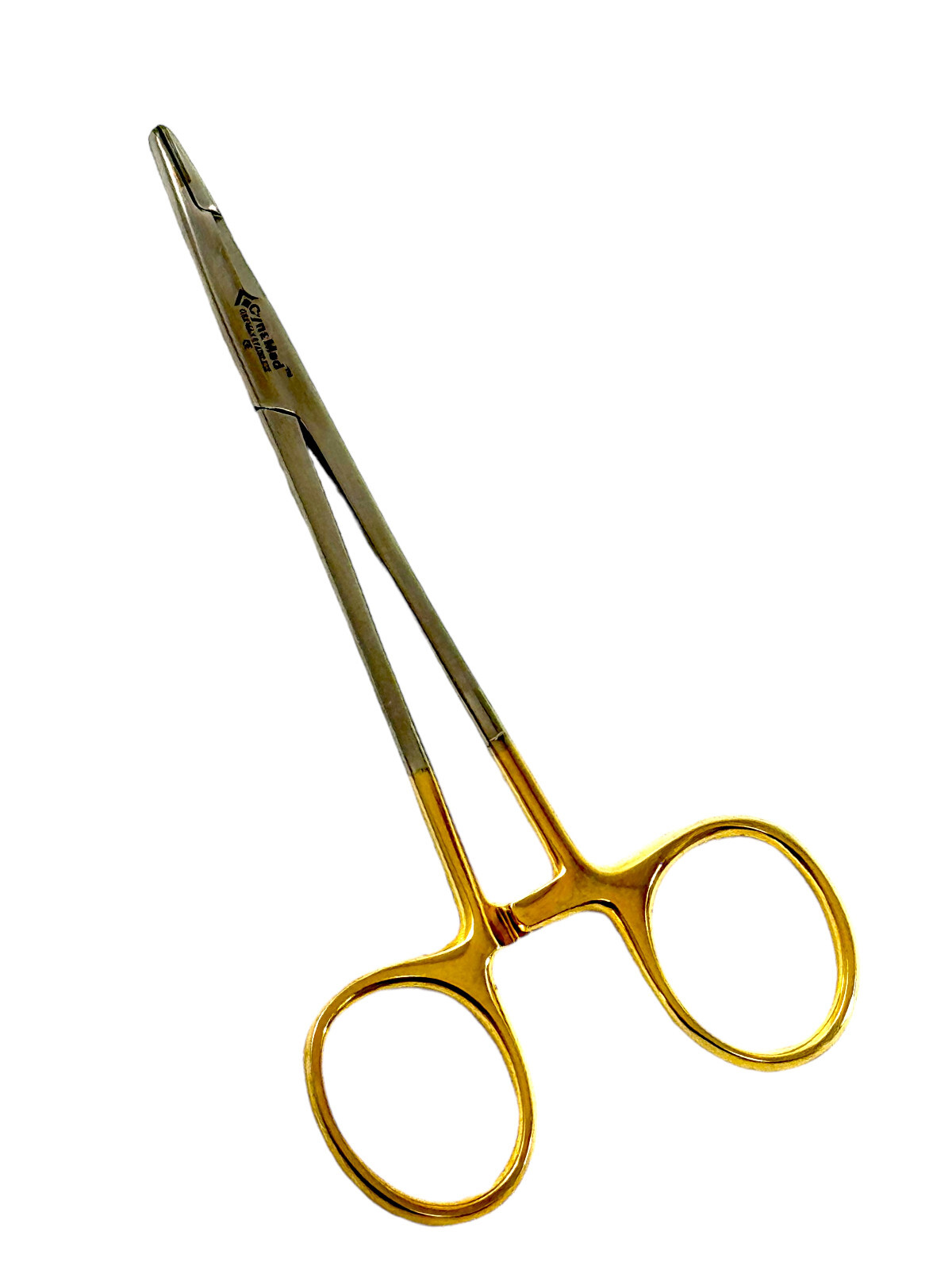 Olsen Hegar Needle Holder 5″ + 5.5″ Set of 2 – Gold Handle Serrated W TC Inserts