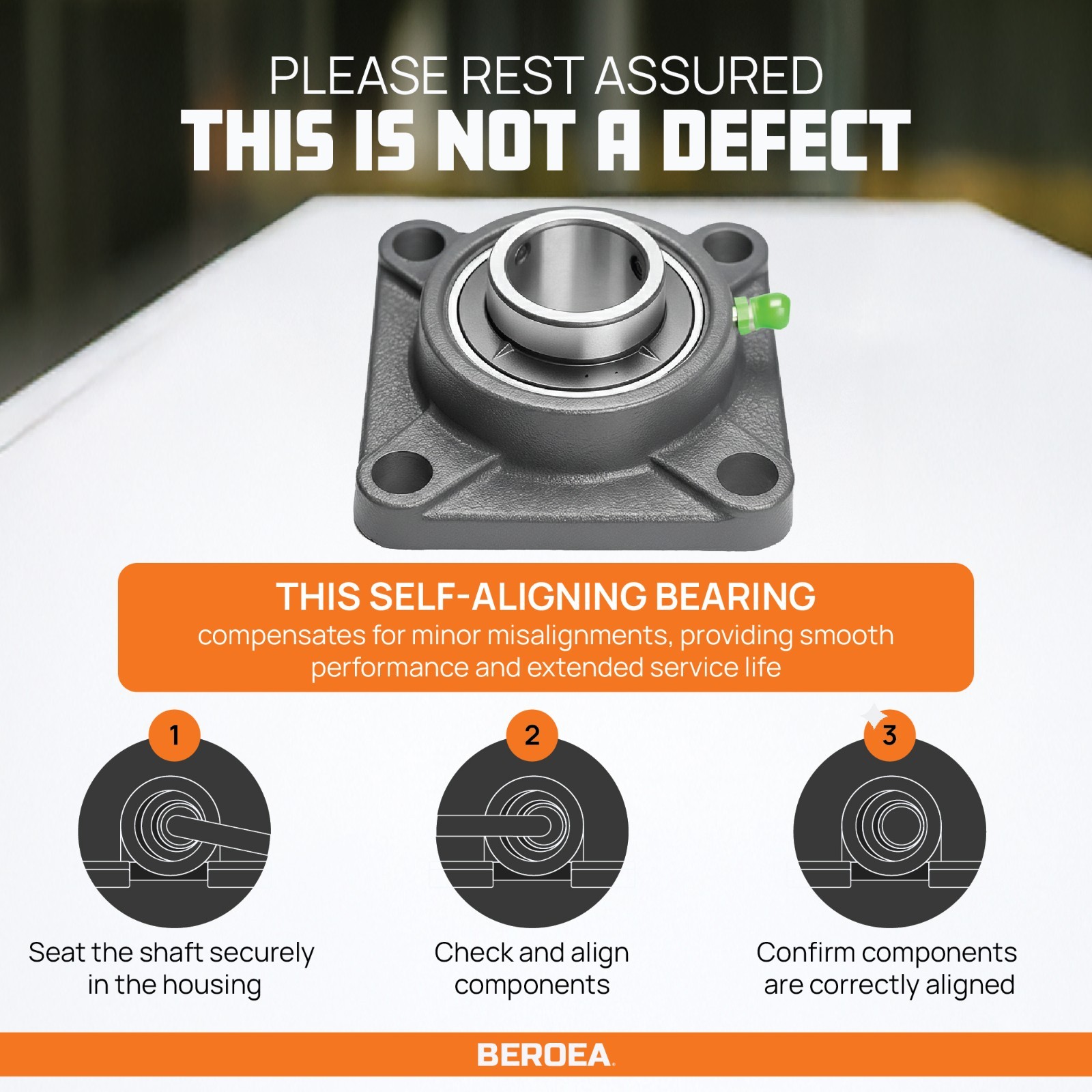 UCF205-16 Flange Bearing 1″ Bore 4-Bolt Self-Aligning 10Pcs