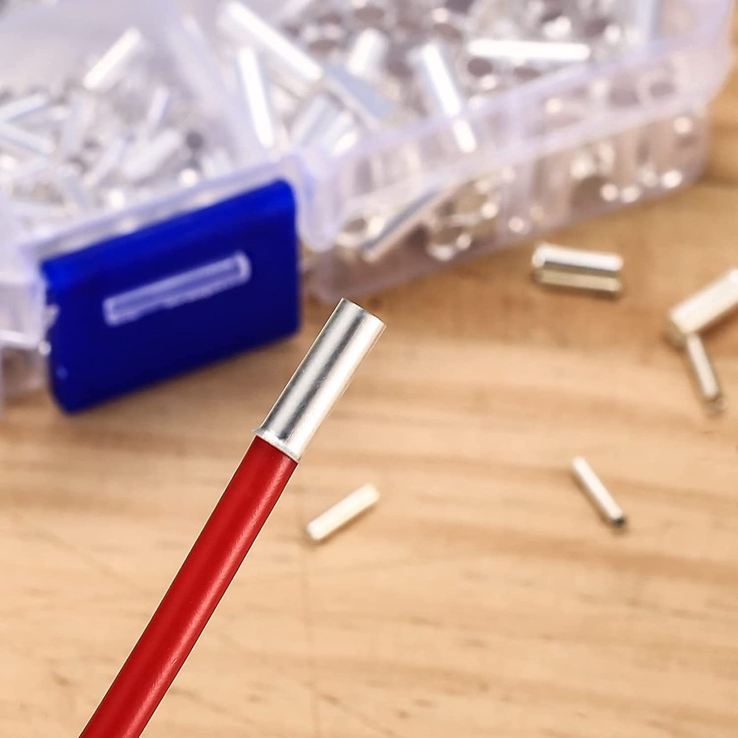 650 Pcs 7 Sizes Wire Ferrules Kit, Tinned Copper Crimp Connectors, Silver