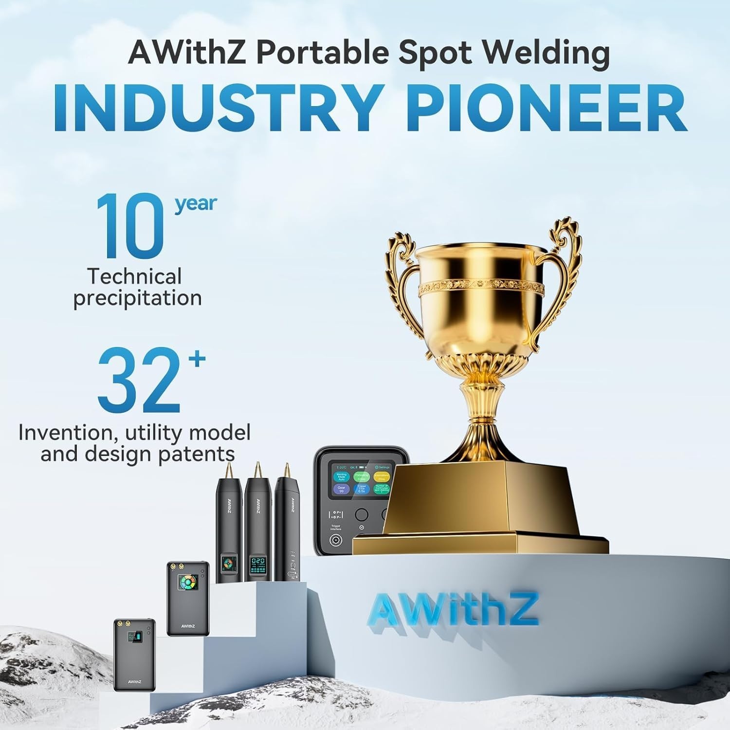 AWithZ H1 Portable Handheld Spot Welder 11 Gears for 18650 Battery DIY Welding