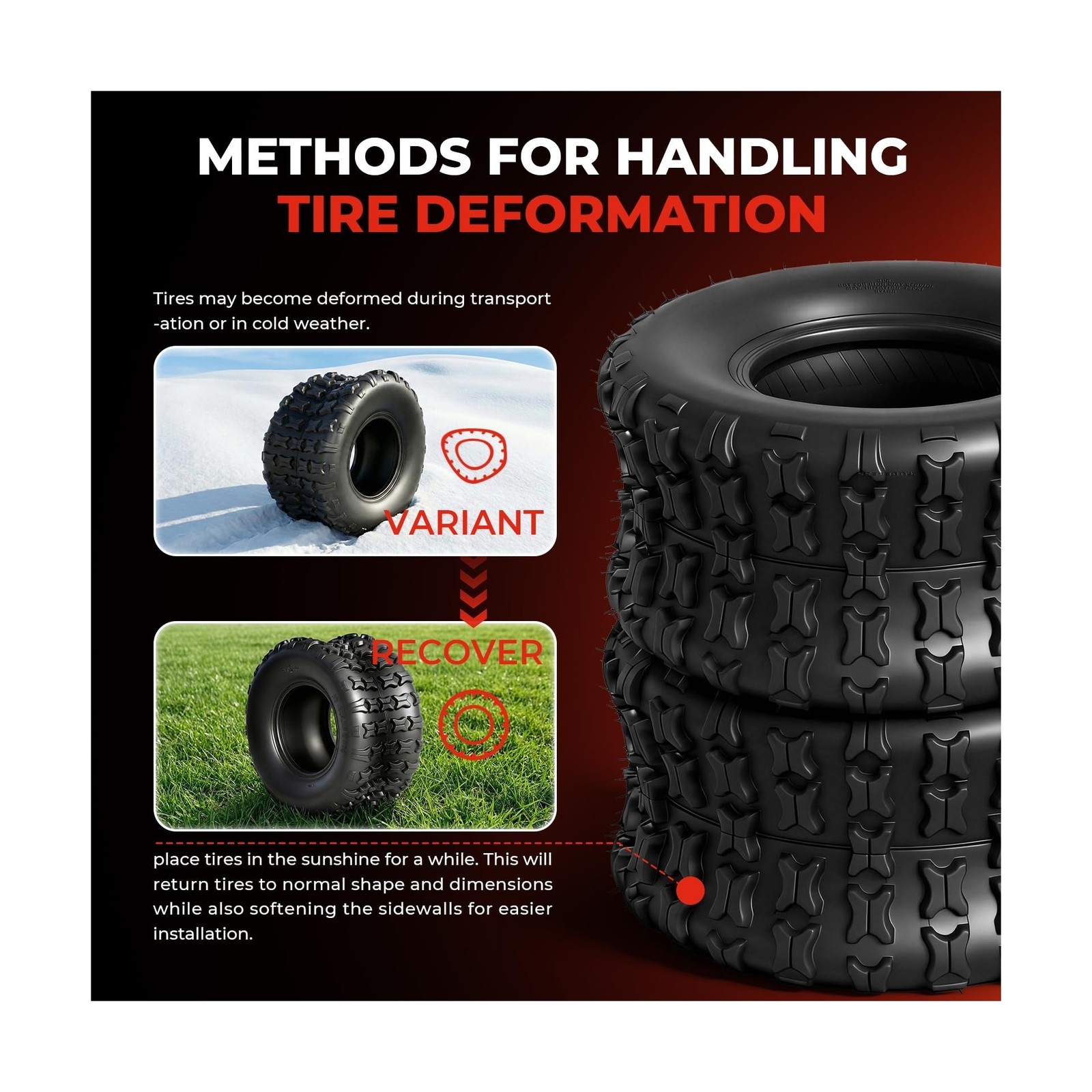 Set of 2 18×9.5-8 ATV UTV Tires, 18×9.5×8 All-Terrain Tires | 4-Ply Rated, He…