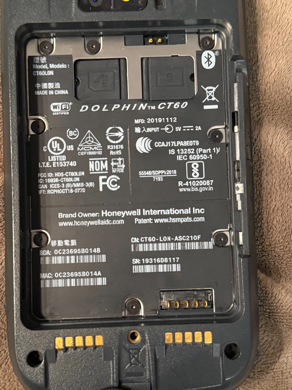 honeywell dolphin ct 60 handheld computer