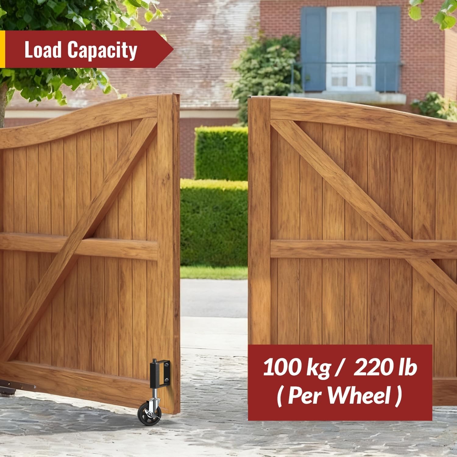 Heavy Duty Gate Caster, Spring Loaded Gate Wheel, Swivel Gate Caster Wheel 220LB
