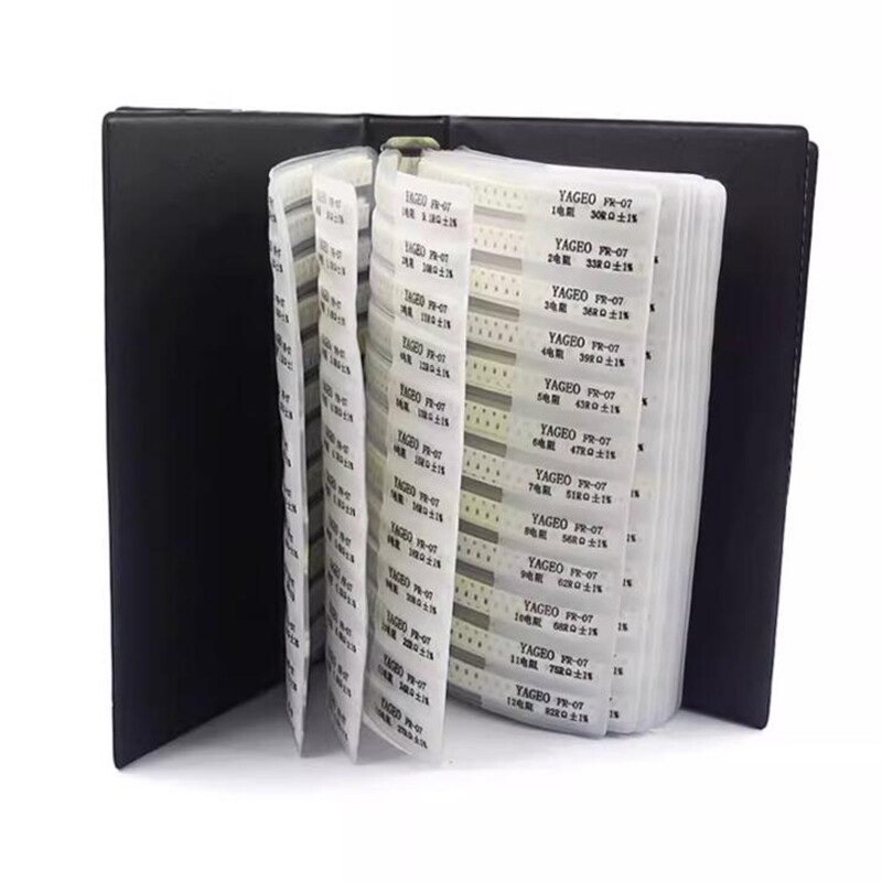 1Set 0201/0402/0603/0805/1206 SMD Resistors/Capacitors Samples Book Assorted Kit