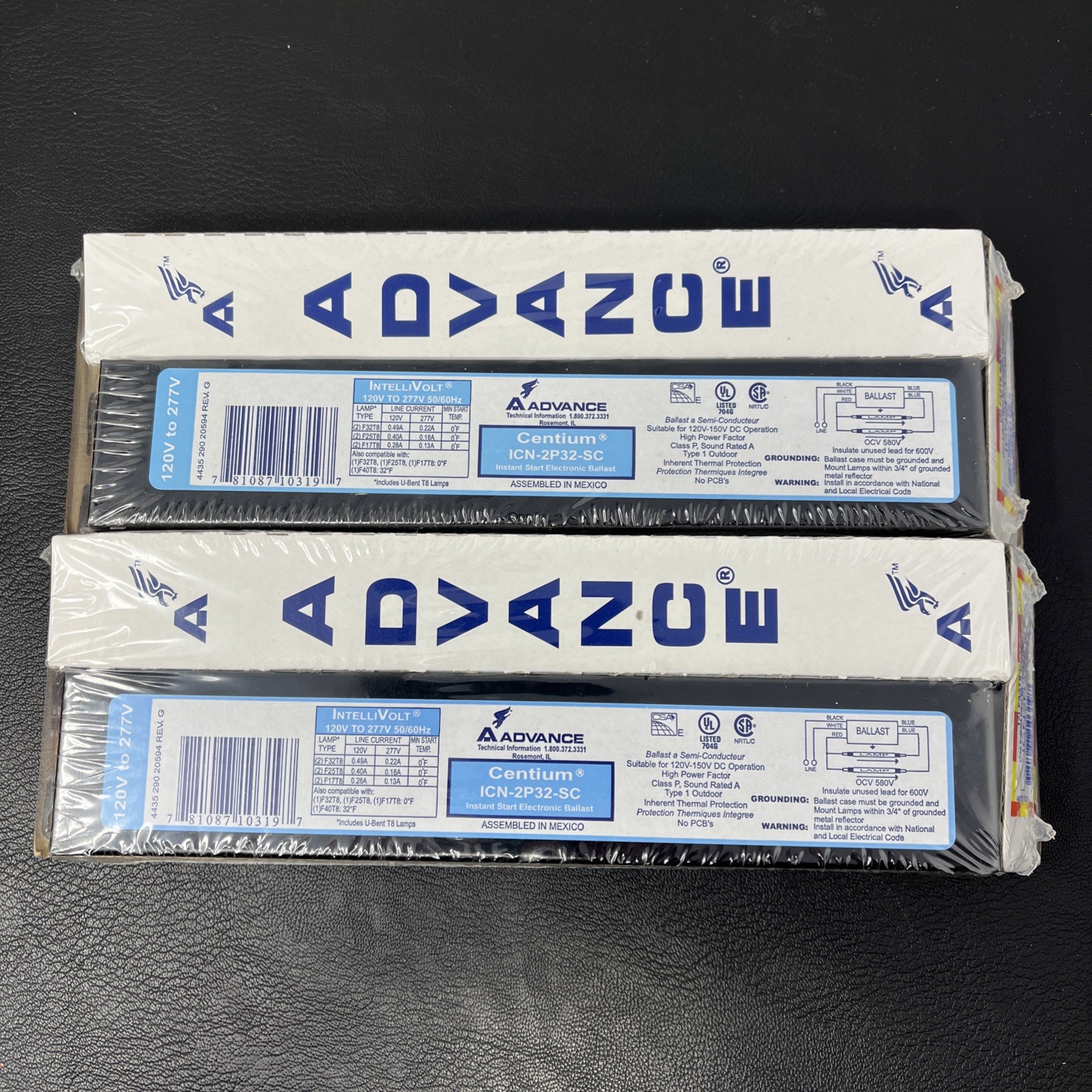 ADVANCE LIGHTING BALLAST CENTIUM ICN-2P32-SC Lot of 2