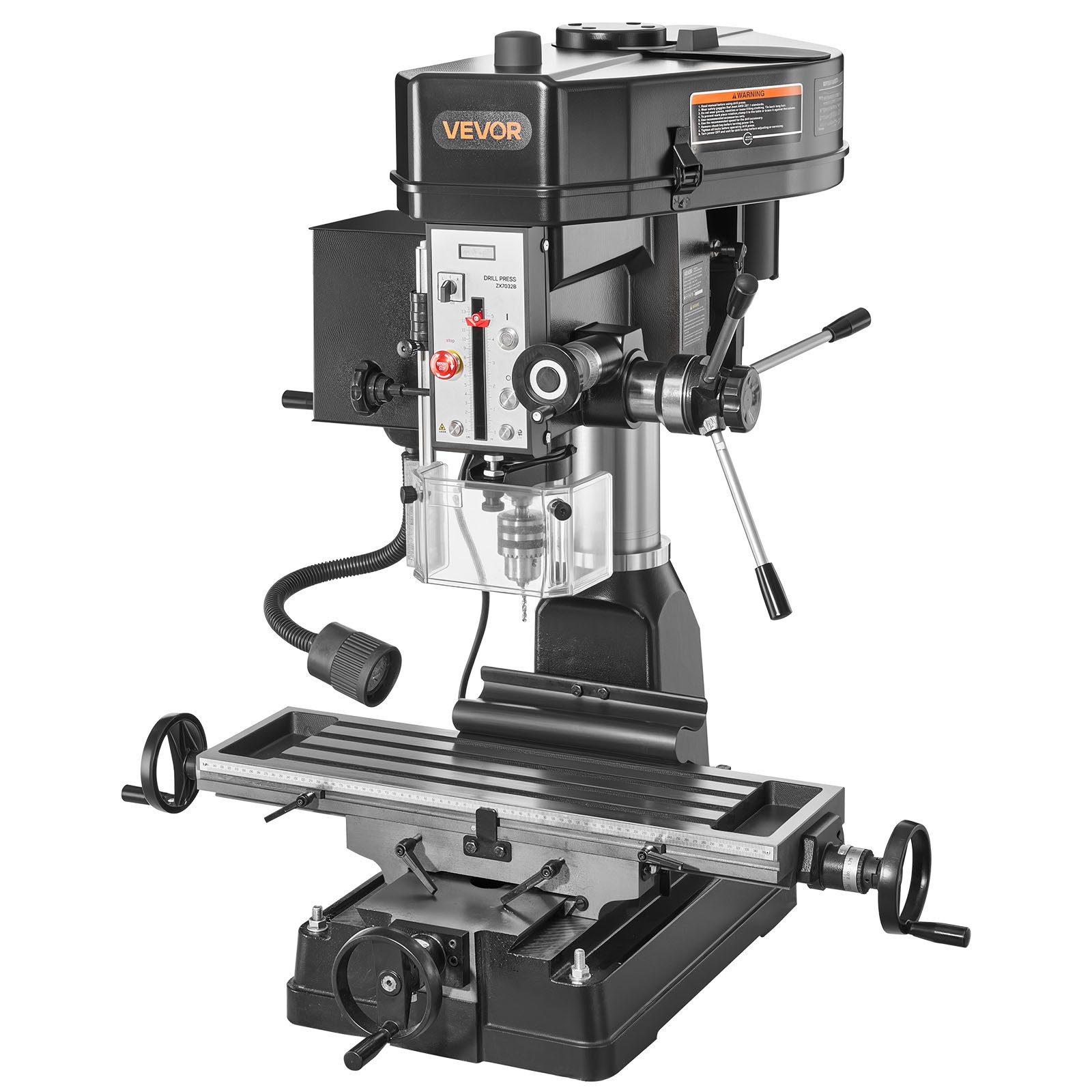 VEVOR 15.875 in Mill Drill Machine 2HP Benchtop Milling Drill Press 150-2560 RPM
