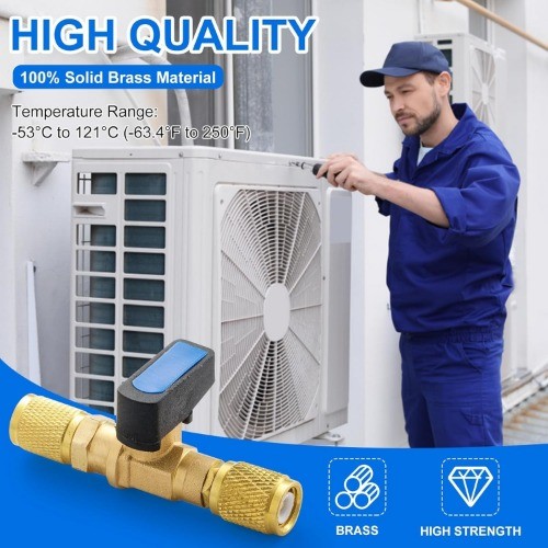 1/4 HVAC Control Valve Air Conditioner Ball Valve, 1/4 Female T Size: 1/4 inch