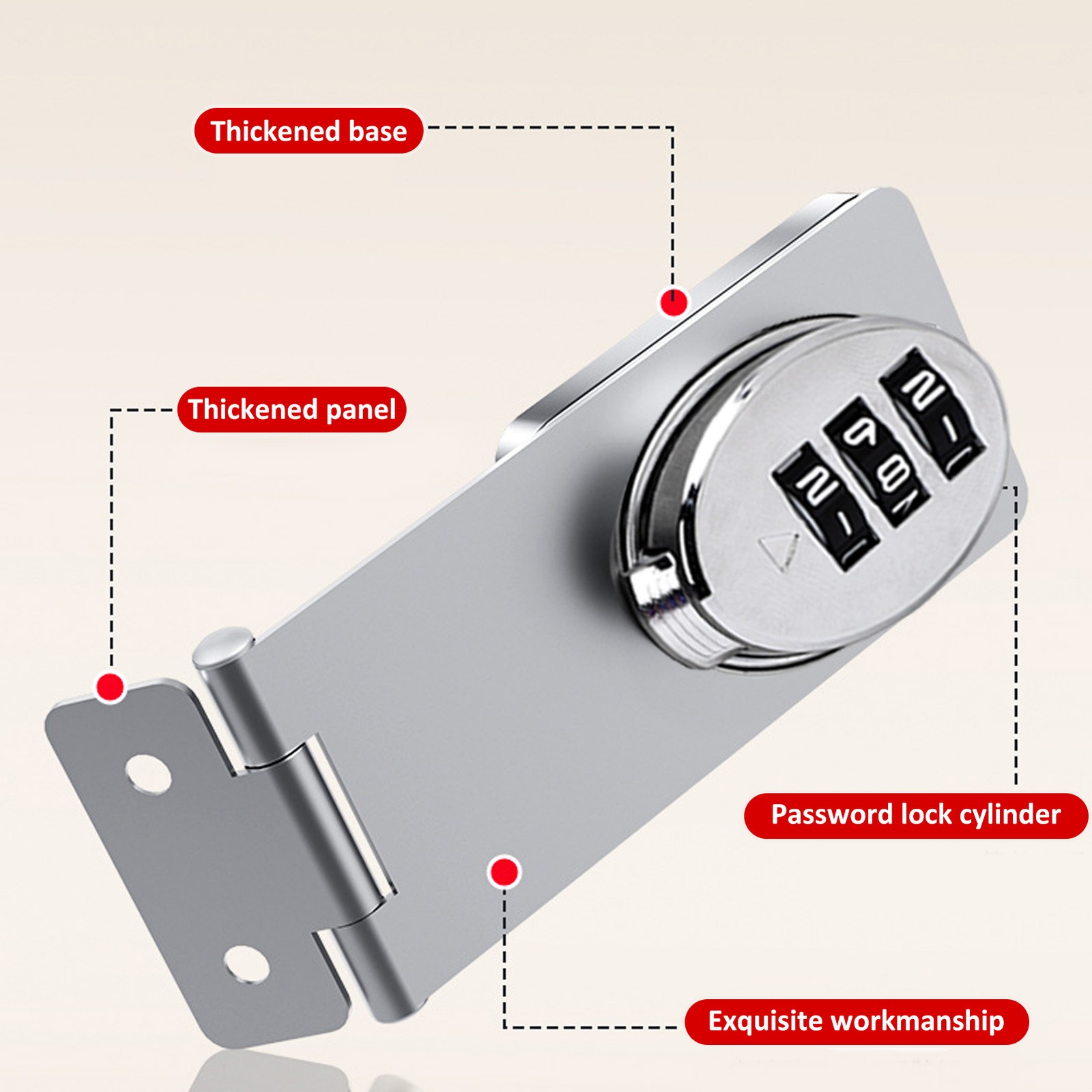 3-Digit Door Lock Closet Combination Lock Keyless Childproof Security 2pcs