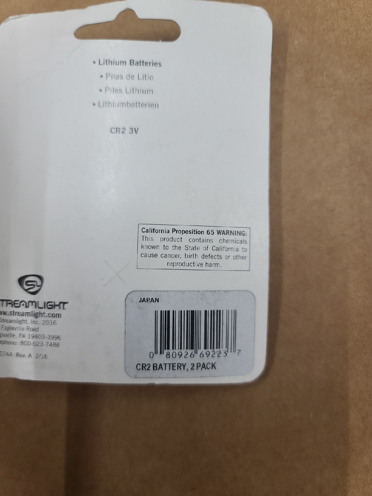 NEW 3-2PK Streamlight CR2 V3 Lithium Batteries – 69223 EXP 01-2026