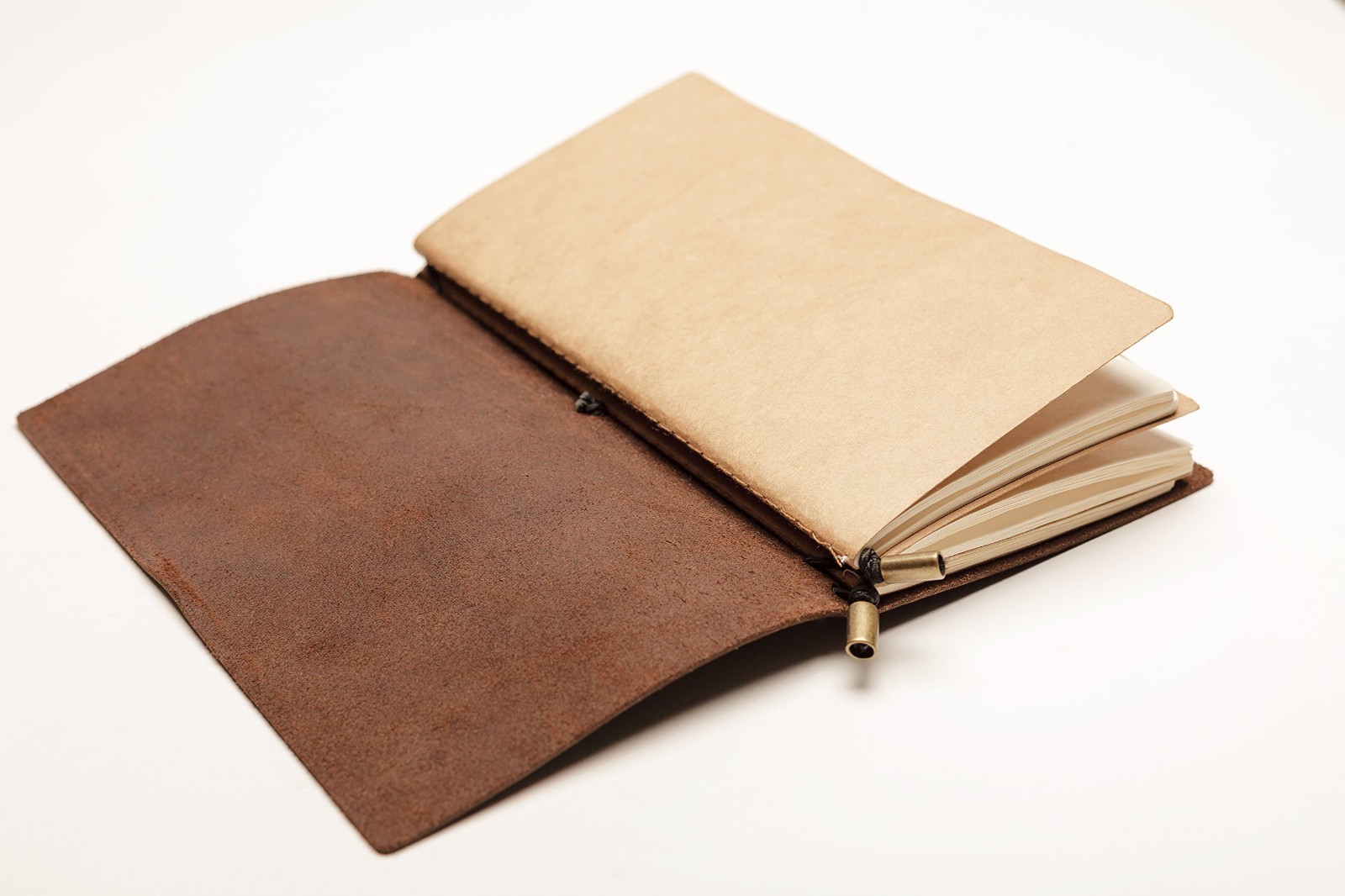 Handcrafted Genuine Leather Travel Journal – Refillable 4.75″x8.5″ Notebook, 100