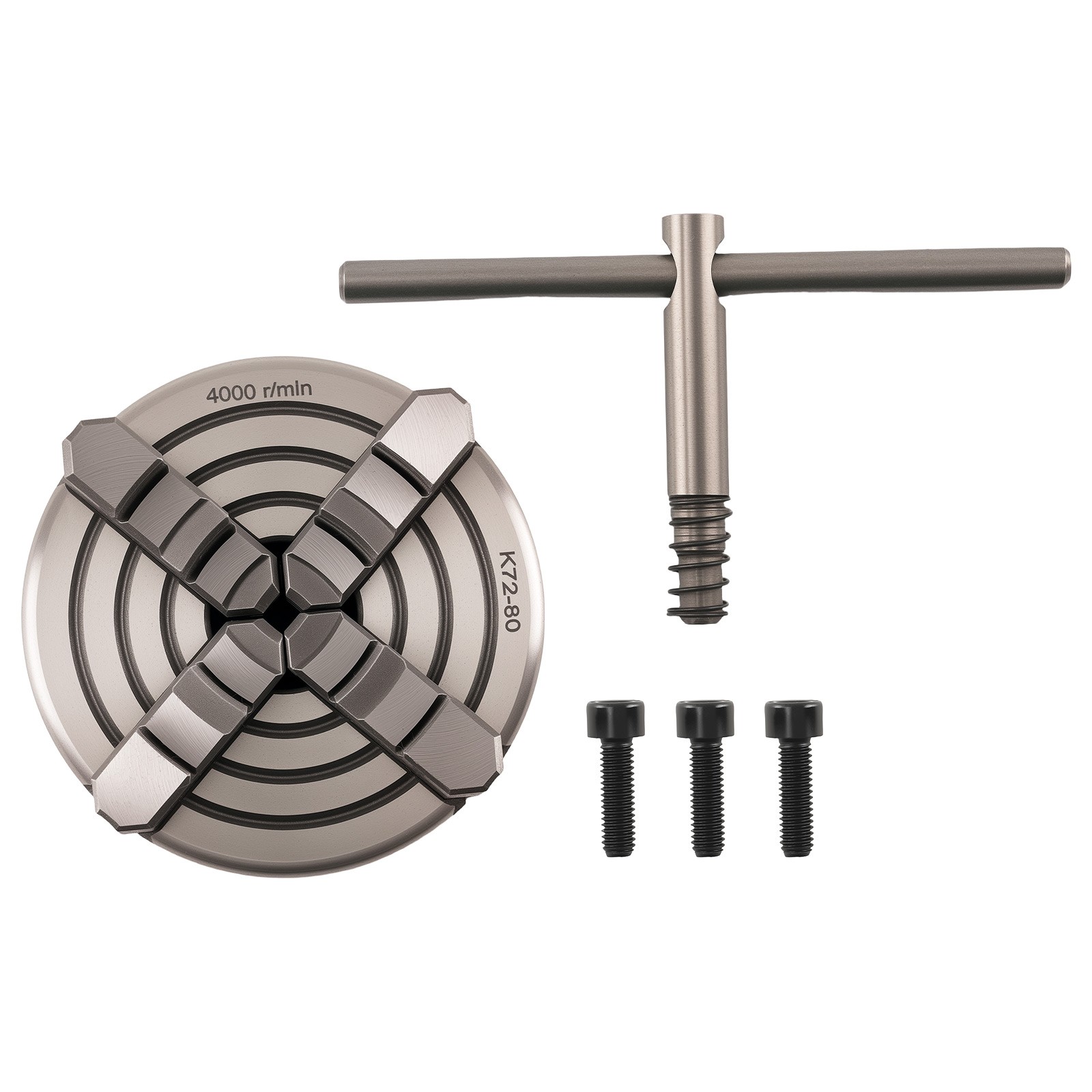 4 Jaw Self Centering Chuck for Metal Lathe K72-80 80mm HT300 K7280