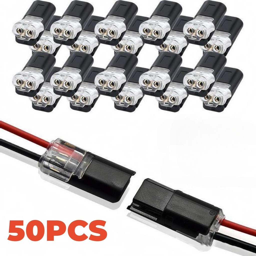 50PCS 2 Pin Wire Connectors Tool-Free No-Strip Quick Splice for LED Strip Light