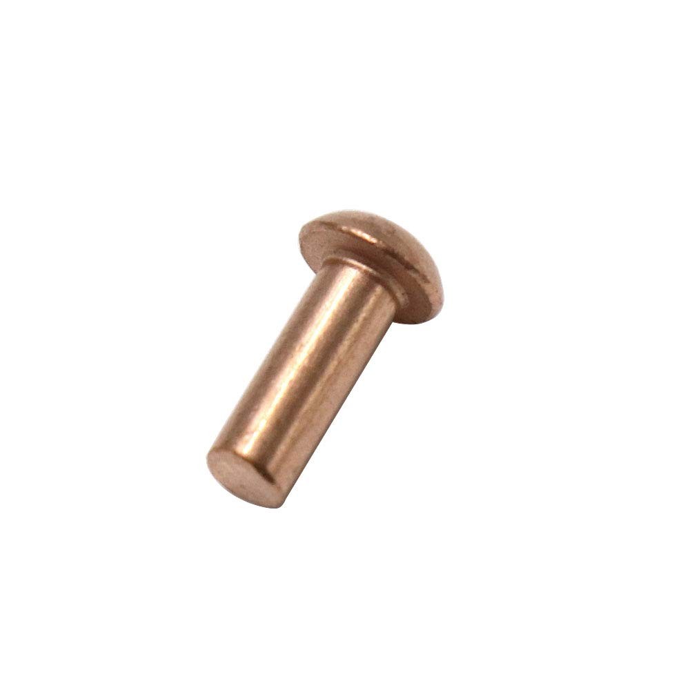 1/8″ Diameter 5/16″ L Shank Copper Round Head Solid Rivets Fasteners-100pcs