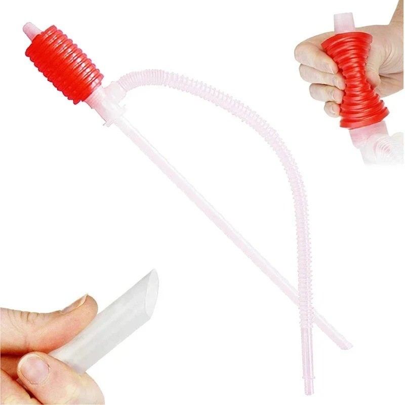 Universal Car Siphon Pump Liquid Gas Fuel Oil Water Hose Transfer Manual Sucker