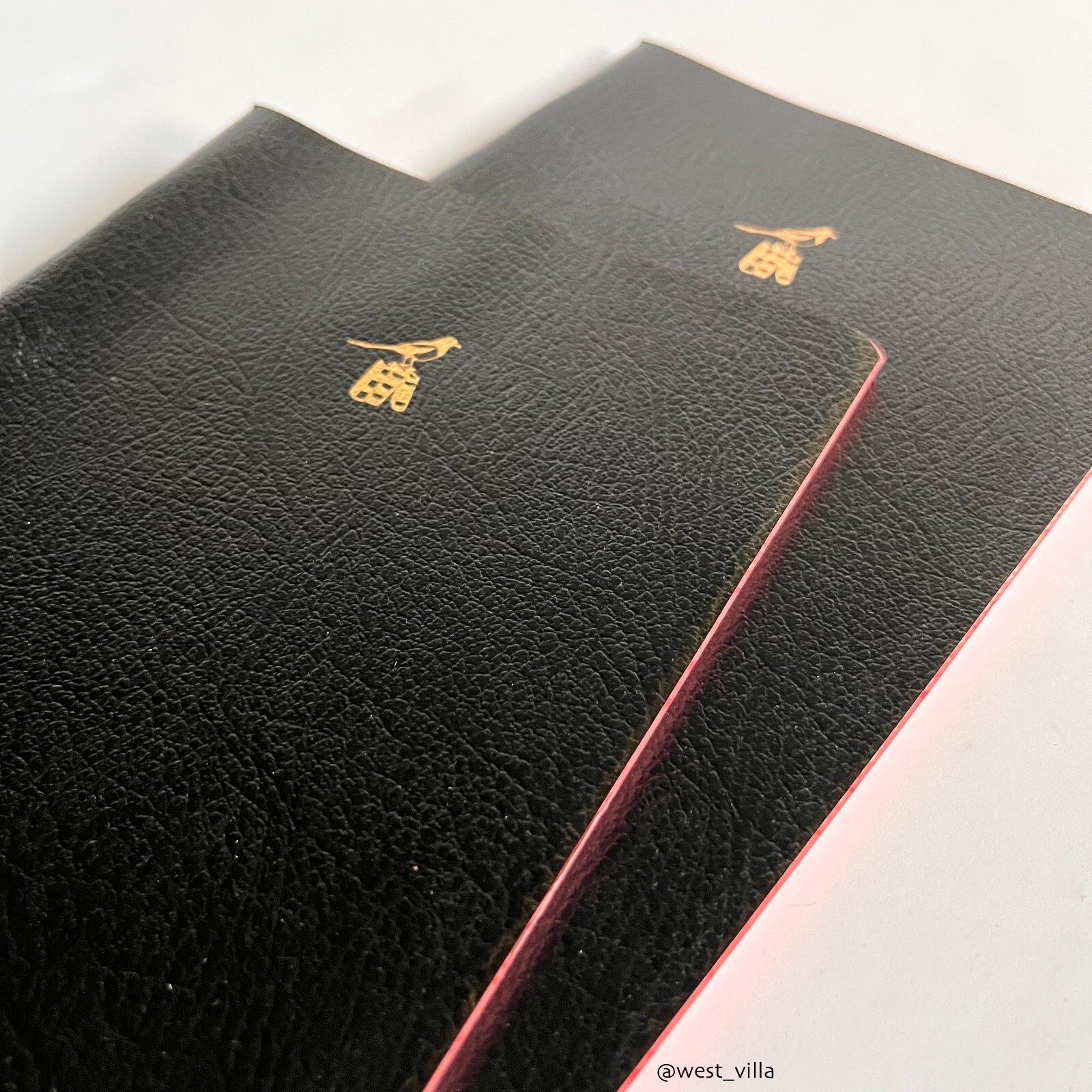 2 Bieffe Leather Notebooks Lined Exercise Book Journals Stationery Black
