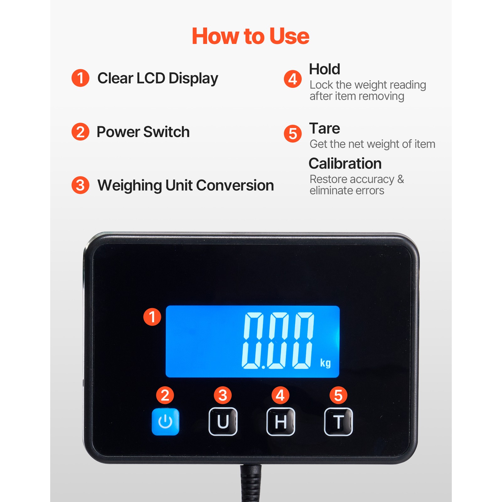 Uimoso 440 lbs Digital Shipping Scale with Dual Precision for Postal and Freight