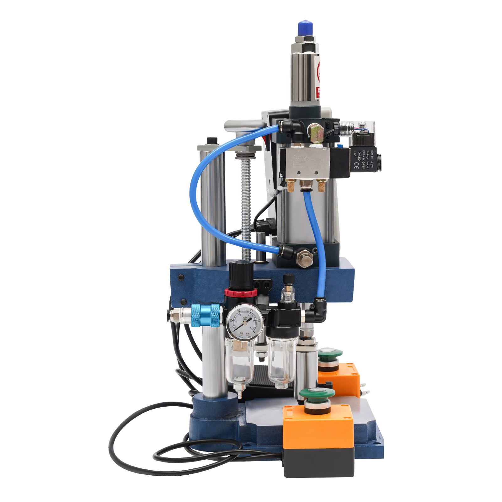 440lb Pneumatic Punch Press Machine Punch Die Hole Φ0.63in Controller 2 Buttons
