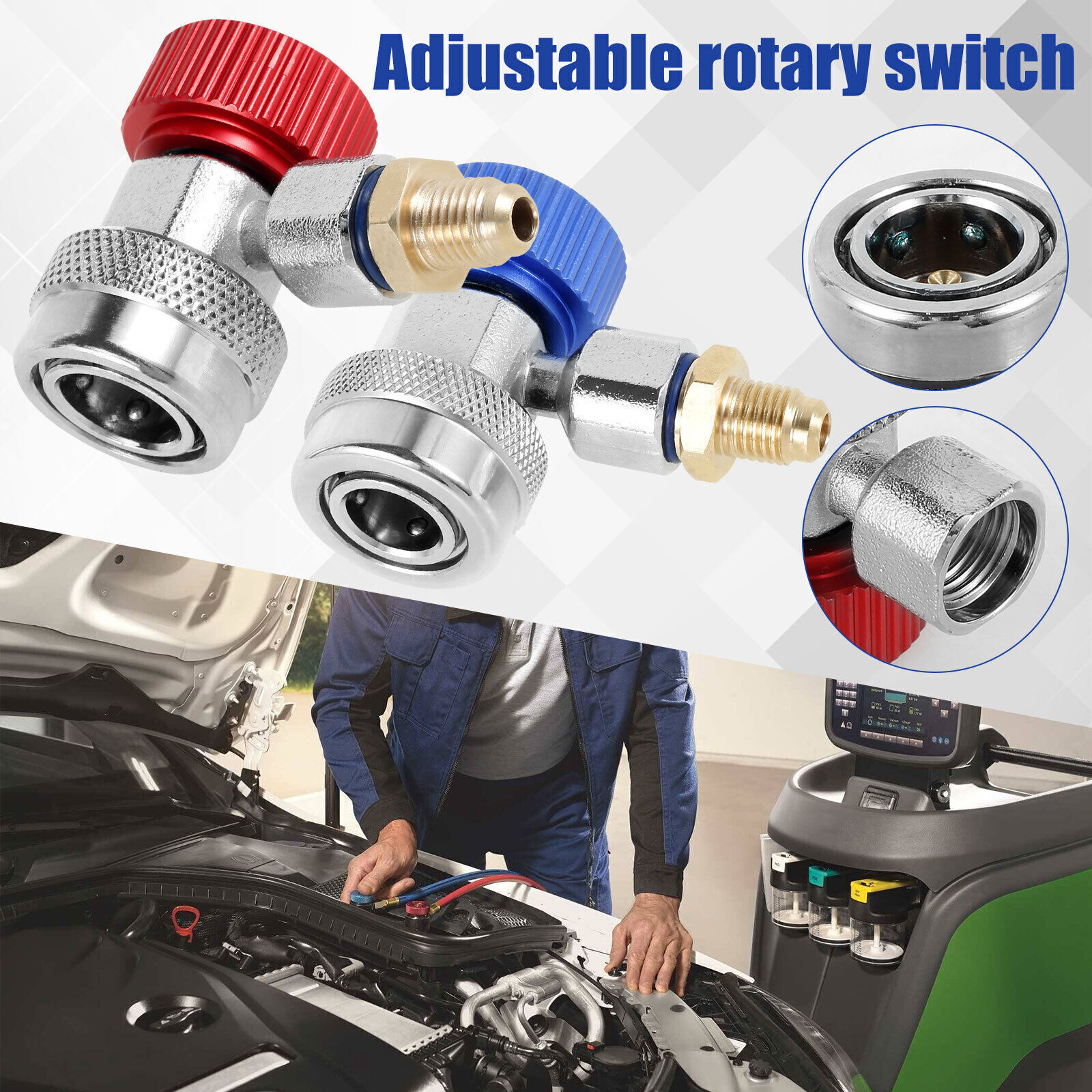 AC High Low Side Quick Connector Adapter Fitting Coupler Kit For Car AC 1/4″ SAE