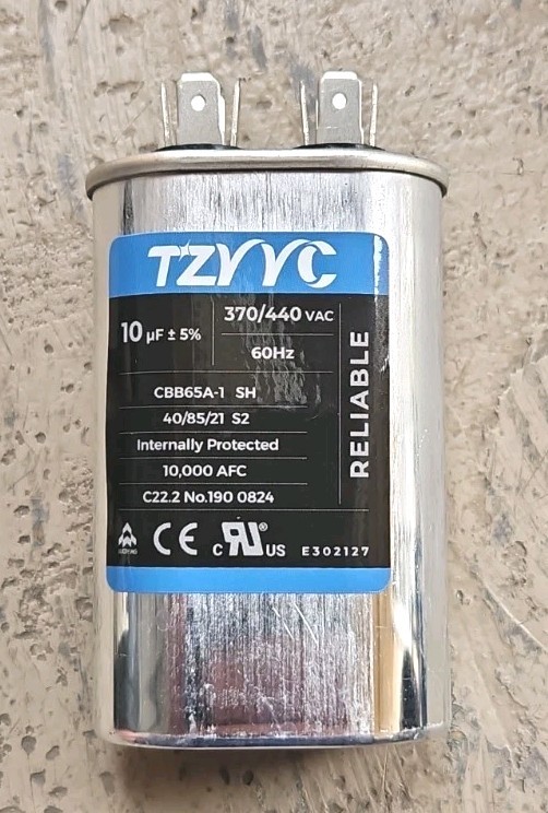 10 uF ±5% 10 MFD 370V/440V CBB65 Oval Run Start Capacitor for AC Motor
